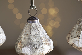 Tuala Baubles - Silver Rust - (Set of 4)-CHRISTMAS DECORATIONS-Nkuku