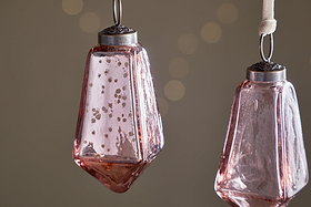 Ratnam Baubles - Mixed Antique Pink - (Set of 4)-CHRISTMAS DECORATIONS-Nkuku