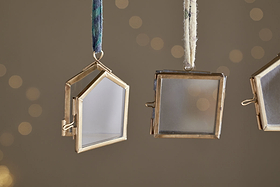 Tiny Kiko Frame Decorations - Aged Antique - (Set of 4)-CHRISTMAS DECORATIONS-Nkuku