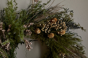 Taraji Wreath - Natural & Moss-CHRISTMAS DECORATIONS-Nkuku