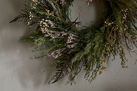 Taraji Wreath - Natural & Moss-CHRISTMAS DECORATIONS-Nkuku