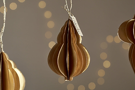 Amata Baubles - Antique Brass - (Set of 3)-CHRISTMAS DECORATIONS-Nkuku