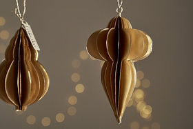 Amata Baubles - Antique Brass - (Set of 3)-CHRISTMAS DECORATIONS-Nkuku