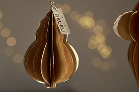 Amata Baubles - Antique Brass - (Set of 3)-CHRISTMAS DECORATIONS-Nkuku
