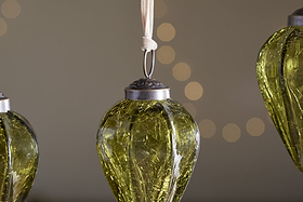 Khela Baubles - Moss - (Set of 4)-CHRISTMAS DECORATIONS-Nkuku