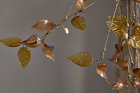 Parili Glass Leaf Swag - Ochre-CHRISTMAS DECORATIONS-Nkuku