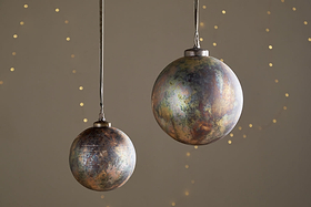 Mavu Giant Bauble - Rustic Bronze & Petrol-CHRISTMAS DECORATIONS-Nkuku