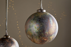 Mavu Giant Bauble - Rustic Bronze & Petrol-CHRISTMAS DECORATIONS-Nkuku