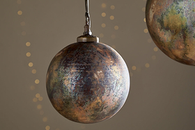 Mavu Giant Bauble - Rustic Bronze & Petrol-CHRISTMAS DECORATIONS-Nkuku