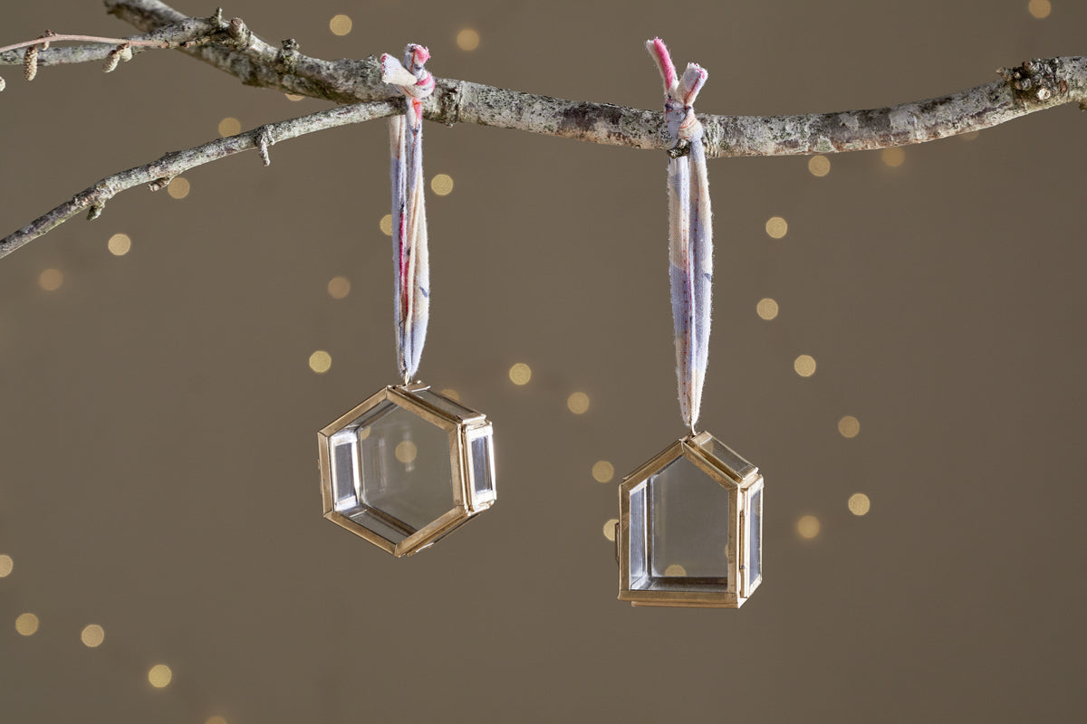 Tiny Kiko Box Decorations - Antique Brass - (Set of 2)-CHRISTMAS DECORATIONS-Nkuku
