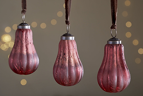 Pannee Drop Baubles - Merlot - (Set of 4)-CHRISTMAS DECORATIONS-Nkuku