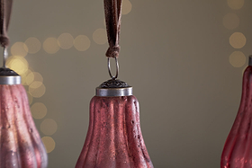 Pannee Drop Baubles - Merlot - (Set of 4)-CHRISTMAS DECORATIONS-Nkuku