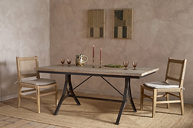 Lopa Iron & Reclaimed Wood Dining Table - Natural