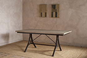 Lopa Iron & Reclaimed Wood Dining Table - Natural