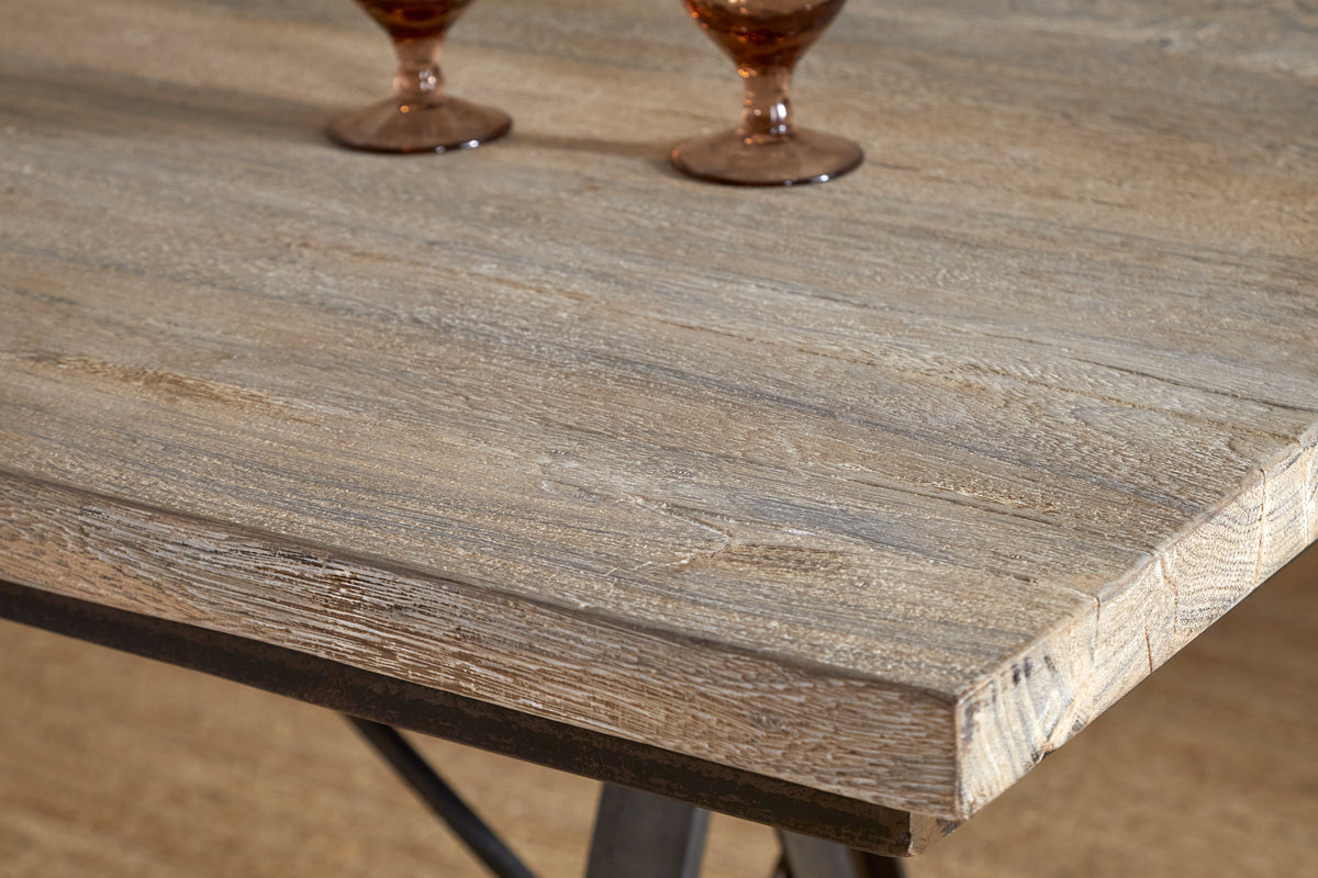 Lopa Iron & Reclaimed Wood Dining Table - Natural
