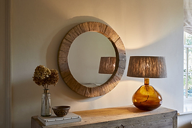 Ibo Reclaimed Round Wall Mirror - Natural