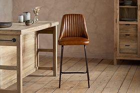 Harsha Leather Counter Chair - Aged Tan