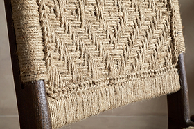 Vinay Jute & Wood Woven Dining Chair - Chocolate Brown