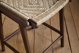 Vinay Jute & Wood Woven Counter Chair - Chocolate Brown