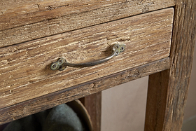 Ibo Reclaimed Wood 4 Drawer Console Table - Natural-TABLES-Nkuku