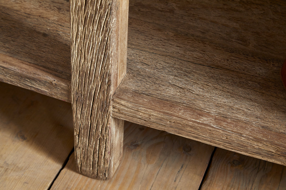Ibo Reclaimed Wood 4 Drawer Console Table - Natural-TABLES-Nkuku