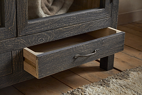 Valin Mango Wood & Glass Cabinet - Natural-STORAGE FURNITURE-Nkuku