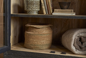 Valin Mango Wood & Glass Cabinet - Natural-STORAGE FURNITURE-Nkuku