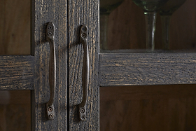 Valin Mango Wood & Glass Cabinet - Natural-STORAGE FURNITURE-Nkuku