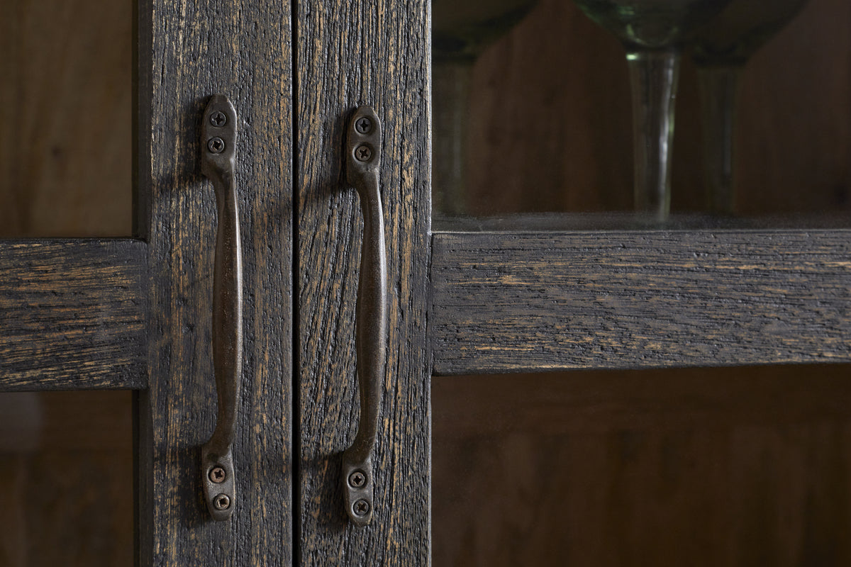 Valin Mango Wood & Glass Cabinet - Natural-STORAGE FURNITURE-Nkuku