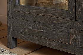 Valin Mango Wood & Glass Cabinet - Natural-STORAGE FURNITURE-Nkuku