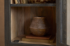 Valin Mango Wood & Glass Cabinet - Natural-STORAGE FURNITURE-Nkuku
