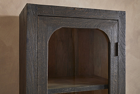Valin Mango Wood & Glass Cabinet - Natural-STORAGE FURNITURE-Nkuku