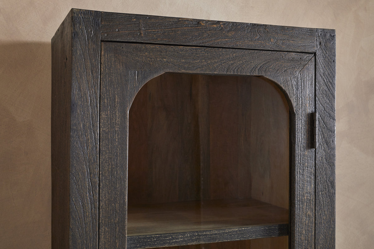 Valin Mango Wood & Glass Cabinet - Natural-STORAGE FURNITURE-Nkuku