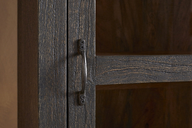 Valin Mango Wood & Glass Cabinet - Natural-STORAGE FURNITURE-Nkuku