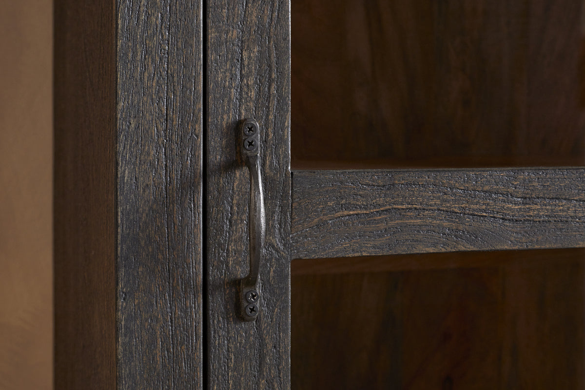 Valin Mango Wood & Glass Cabinet - Natural-STORAGE FURNITURE-Nkuku