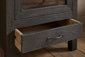 Valin Mango Wood & Glass Cabinet - Natural-STORAGE FURNITURE-Nkuku