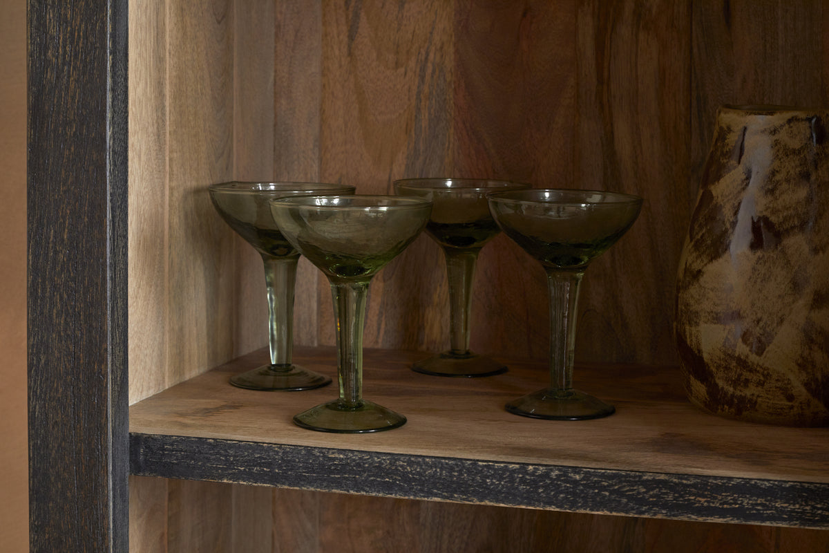 Valin Mango Wood & Glass Cabinet - Natural-STORAGE FURNITURE-Nkuku