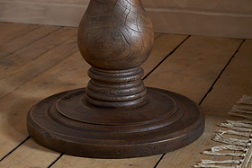 Laya Carved Wood Side Table - Chocolate Brown