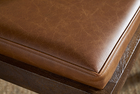 Kusa Mango Wood & Leather Dining Chair - Aged Tan-SEATING-Nkuku