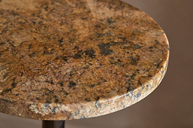 Israj Marble & Iron Side Table - Aged Black-TABLES-Nkuku