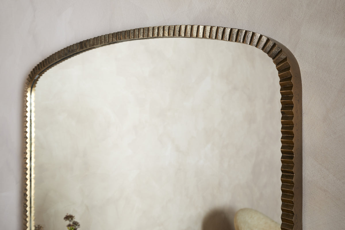 Juhli Arched Mirror - Aged Antique Brass - Large