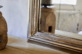 Yamuna Rectangular Mirror - Aged Antique Brass