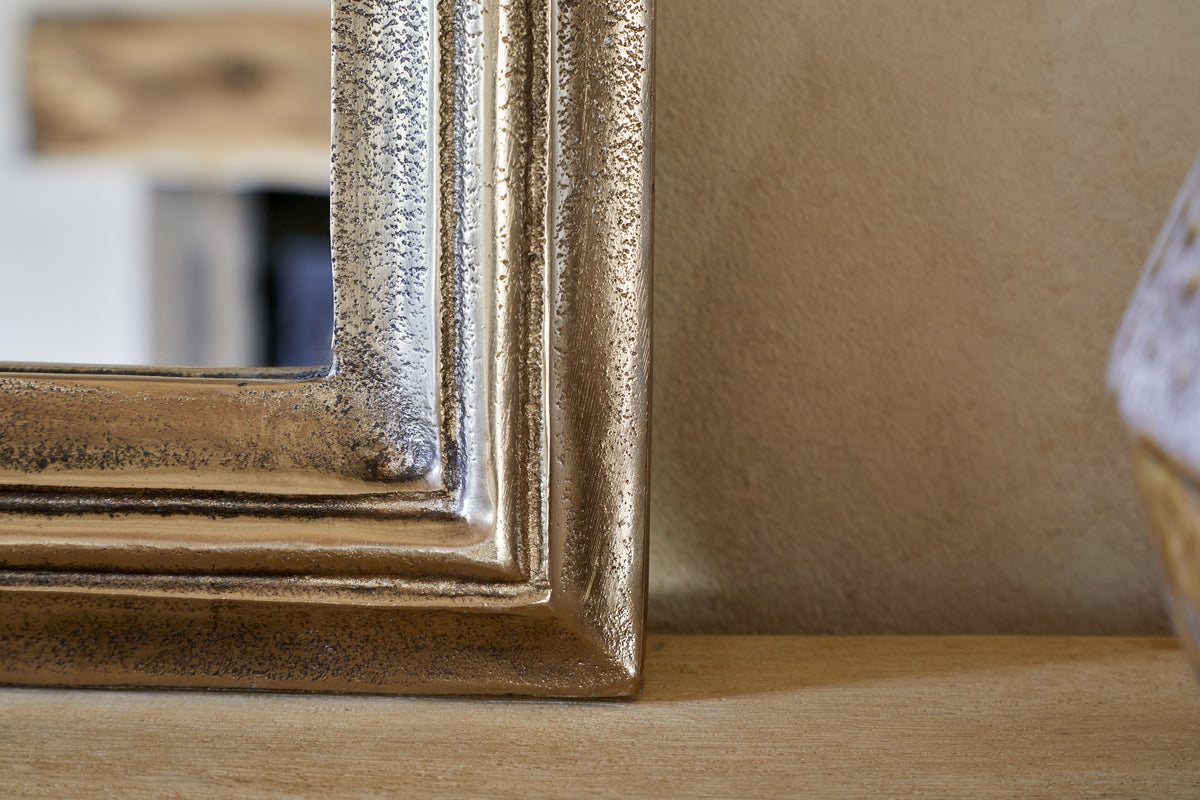 Yamuna Rectangular Mirror - Aged Antique Brass
