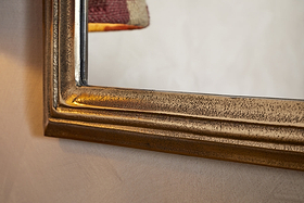Yamuna Rectangular Mirror - Aged Antique Brass