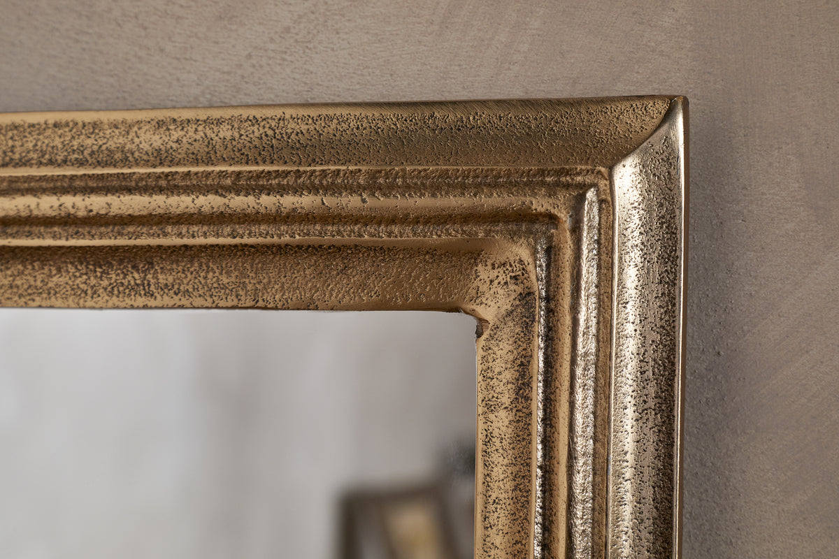 Yamuna Rectangular Mirror - Aged Antique Brass
