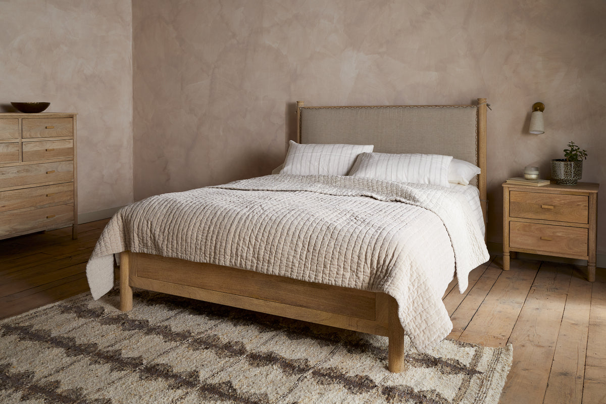 Sri Mango Wood Bed - Natural-BEDROOM FURNITURE-Nkuku