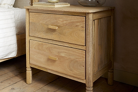 Sri Mango Wood Bedside Table - Natural-BEDROOM FURNITURE-Nkuku