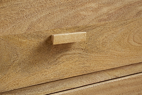 Sri Mango Wood Bedside Table - Natural-BEDROOM FURNITURE-Nkuku