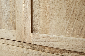 Sri Mango Wood Wardrobe - Natural-BEDROOM FURNITURE-Nkuku