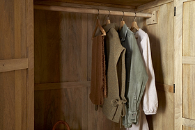 Sri Mango Wood Wardrobe - Natural-BEDROOM FURNITURE-Nkuku